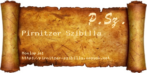 Pirnitzer Szibilla névjegykártya
